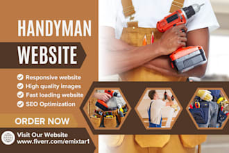 design professional handyman, junk removal, plumbing, cleaning service websites