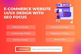 ui UX design for e commerce websites figma, adobe xd with SEO focus