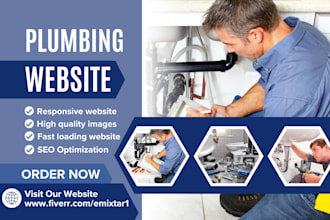 design a plumbing website for plumbing services, leak repair, and drain cleaning