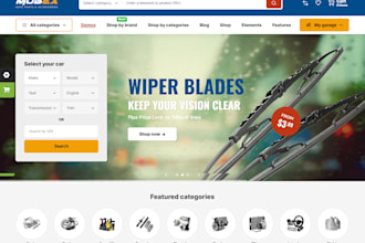 design automotive part ecommerce website auto part store, car dealership website
