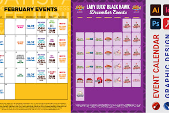 do attractive and eye catching event calendar for you