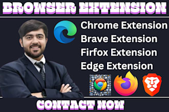 develop custom chrome, brave, firefox, edge, extension in javascript python