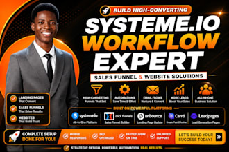 build landing page or website using unbounce, systeme io, carrd and clickfunnels
