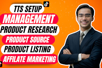 setup, manage tiktok shop, products, tiktok ads and affiliate marketing