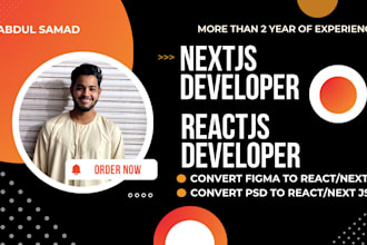 build a modern website using react js and next js as a next js developer
