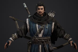 do metahuman character, 3d game art, cloth, hair model, daz 3d, blender, maya