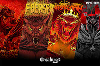 draw detailed dark art and heavy metal horor illustration