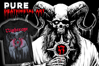 create horror death metal tshirt artwork for your band