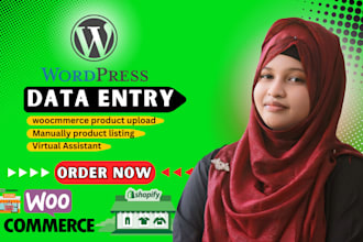 do woocommerce product listing,wordpress data entry