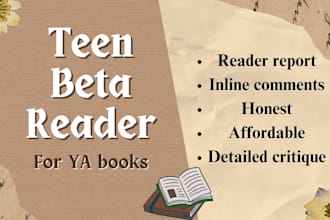 be your teen beta reader for your ya book