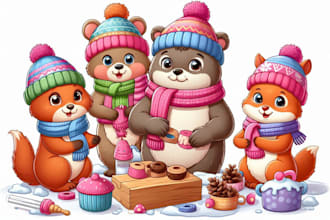 draw children story book illustration and kids story book illustrations