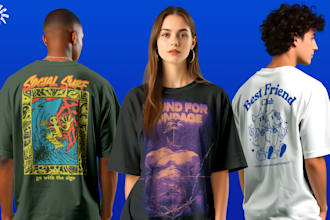 create a custom streetwear illustration for t shirt design