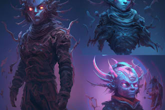 create fantasy and science fiction character illustrations