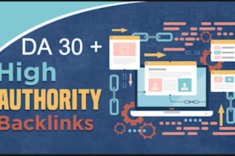 do 100 high authority da30 contextual SEO dofollow backlinks