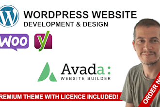 develop a professional wordpress website using avada theme