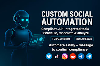 build custom social media bot,twitter bot,tiktok bot, instagram bot, discord bot