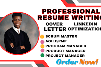 write senior project manager project management scrum master agile pmp resume