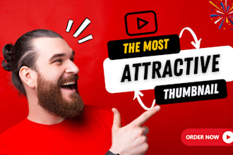 design a mind blowing youtube thumbnail for you