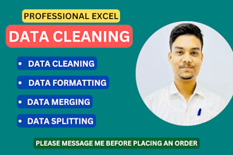 clean, format, merge, split excel data