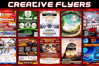 create eye catching flyers for business event or real estate