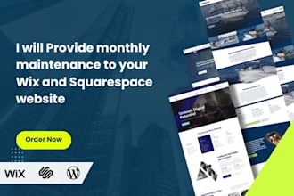 provide monthly maintenance for your wix or squarespace website