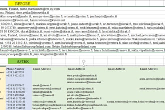 split complex text data into clean and organized excel columns and rows