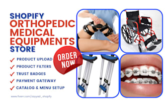 design orthopedic medical equipment website crutches medical shopify store