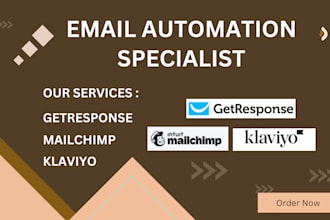 setup automated email marketing flows in klaviyo, getresponse for your business