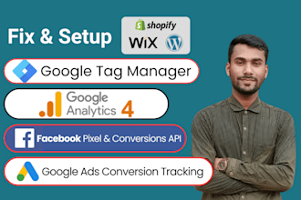 fix setup meta pixel, ga4 ecommerce tracking, ga4 server side tracking via GTM