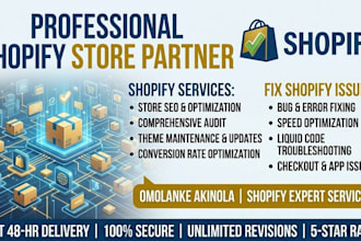 do shopify store SEO optimization shopify maintenance fix shopify bug audit