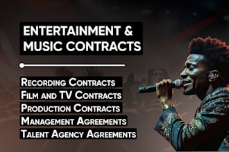 draft music, entertainment law and artist contracts, agreements