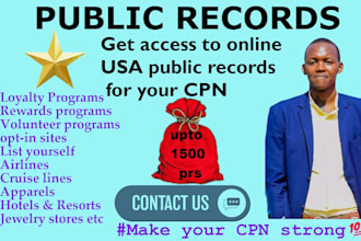 manually create accounts on various public records for you