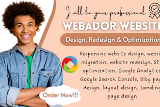 design redesign wix website, hostinger, canva to wix, webador, duda, showit, seo