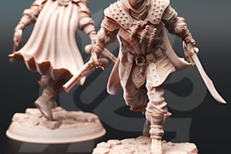 sculpt 3d character modeling for 3d printing, 3d miniatures