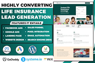generate life insurance leads iul insurance  landing page ppv insurance website