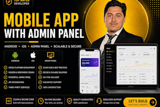develop mobile app with admin panel