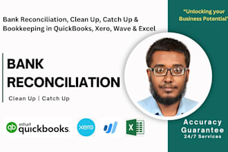 do bank reconciliation, bookkeeping using quickbooks, xero