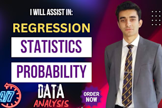 assist in business statistics, probability, regression, spss data analysis