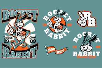 create sport mascot logo with vintage cartoon style