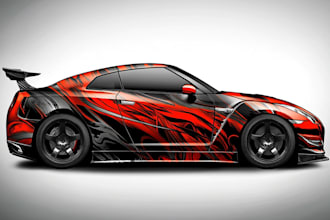 do car wrap design, vehicle sticker or decals wraps design