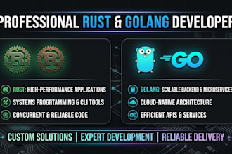 develop scalable rust and golang backend apis and microservices
