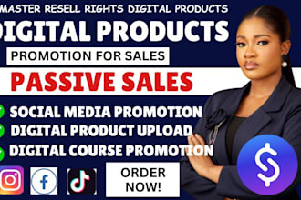 promote master resell right courses digital product upload store funnel setup,