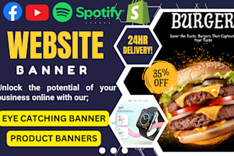 design website banner header,product ad,shopify banner, logo