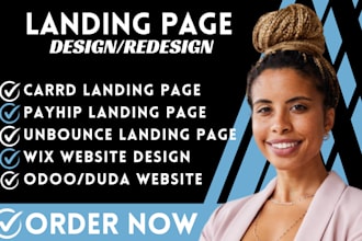 build payhip website design carrd landing page unbounce wix landing page design