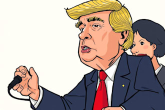 draw a political cartoon or editorial illustration