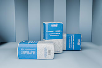 do product packaging design with label and logo