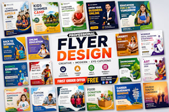 design education flyer and social media branding, strategy and identity