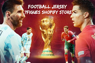 design 7figues ecommerce football jersey shopify store soccer shopify store