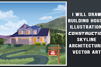 photo illustration vector art, skyline architecture, vintage retro art