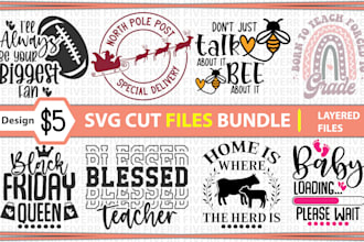 create svg layered files design for you